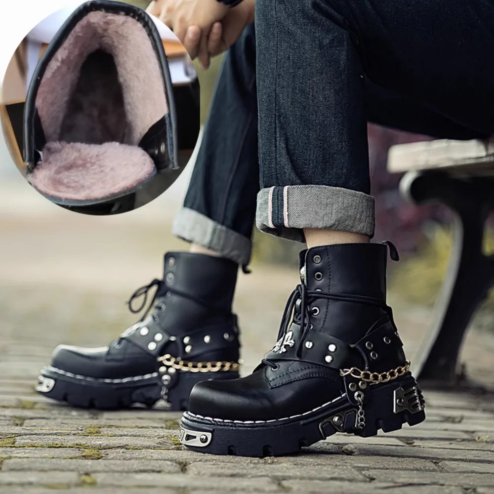 Men's Fashion Genuine Leather  - Motorcycle Chain recension och pris